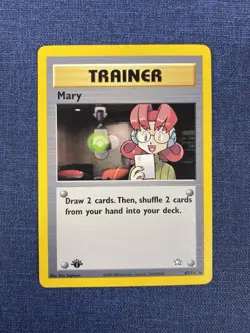 Neo Genesis 1st Edition Mary Trainer Card Pokemon TCG 87/111 - Image 1
