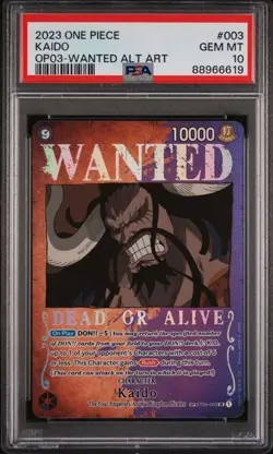 2023 One Piece Pillars of Strength OP03 Kaido Wanted Alternate Art #003 PSA 10 - Image 1
