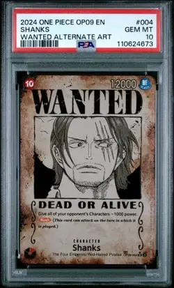 One Piece Shanks Wanted OP09-004 Emperors in the New World PSA 10 - Image 1