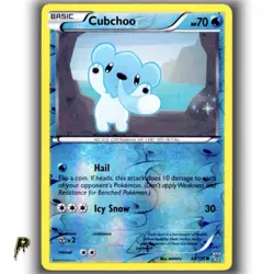 Pokemon Plasma Storm Cubchoo 40/135 Reverse Holo Common Card LP - Image 1