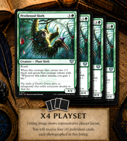 Pestbrood Sloth x4 [Secrets of Strixhaven] SOS Magic MTG *PLAYSET* 🌳 - Image 1