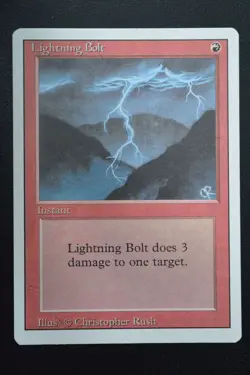 Magic The Gathering MTG LIGHTNING BOLT Revised LP Lightly Played - Image 1