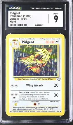 CGC 9 MINT Pidgeot 8/64 Jungle Holo Pokemon Card - Image 1