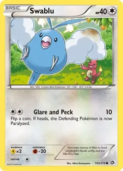 Pokemon TCG Legendary Treasures Swablu 103/113 Common - Image 1