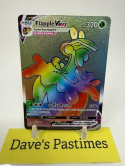 2021 Pokemon Battle Styles Flapple VMAX 164/163 RAINBOW SECRET RARE HOLO! P1 - Image 1