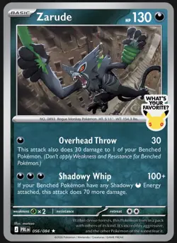 Zarude GameStop Promo Pitch Black Cosmos Holo Pokemon TCG - Image 1