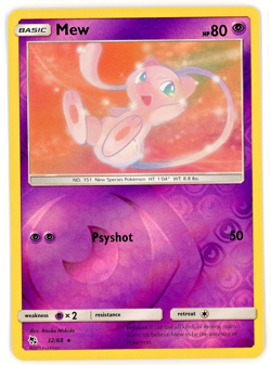Mew 32/68 - Hidden Fates Reverse Holo Rare Pokemon TCG NM - Image 1