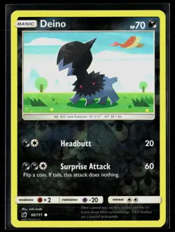 Deino 60/111 Common Reverse Holo Crimson Invasion Pokemon NM - Image 1