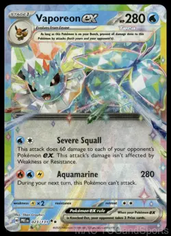 Vaporeon ex 023/131 Holo Prismatic Evolutions Pokemon TCG NM - Image 1