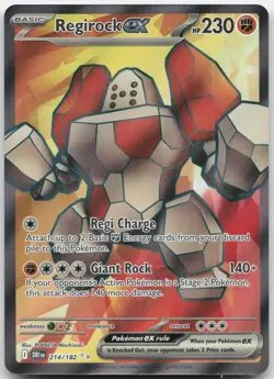 Regirock ex 214/182 Ultra Rare Destined Rivals Pokemon Holo Near Mint - Image 1