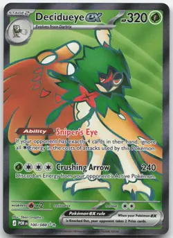 Decidueye ex 100/088 Holo Ultra Rare Perfect Order Pokemon Near Mint - Image 1