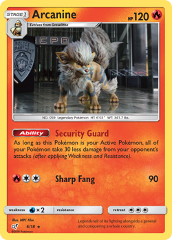 Arcanine 6/18 Rare Detective Pikachu Pokemon Holo MP - Image 3