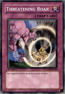 Threatening Roar Common Normal Trap 1st Edition 5D's 2008 Starter Deck Yugioh - Image 1