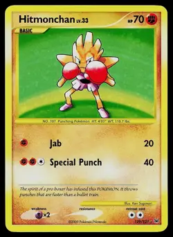 Pokemon Card - Hitmonchan Platinum 129/127 Holo Secret Rare - Image 1