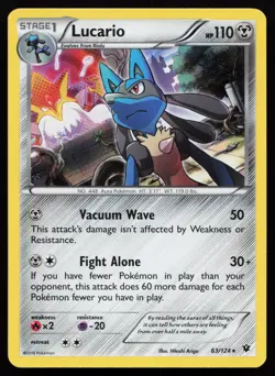 Lucario 63/124 Holo Rare XY - Fates Collide Pokemon Card - Image 1