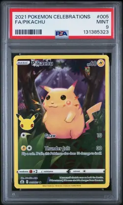 2021 POKEMON CELEBRATIONS #005 FULL ART/PIKACHU PSA 9 - Image 1