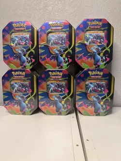 (Lot Of 6) - TCG Pokemon Mega Charizard X EX Tins - SEALED - Image 1