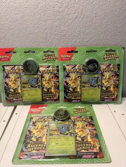 (Lot Of 3) Pokemon Ascended Heroes 2-Pack Blister Bundle Erika Sealed New - Image 1