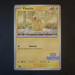 Pikachu SVP 214 Illustration Contest 2024 Promo English Pokemon NM - Image 1