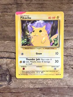 Pokemon Pikachu 58/102 E3 Promo Stamp Yellow Cheeks - DMG - Image 1