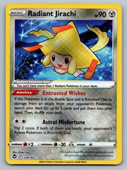 Radiant Jirachi 120/195 Radiant Rare Silver Tempest Pokemon NM - Image 1