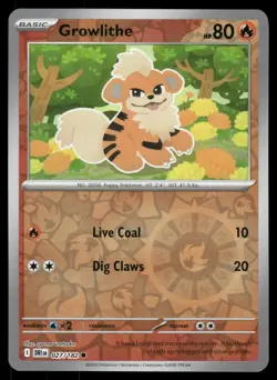 Growlithe 027/182 Common Destined Rivals Pokemon Reverse Holo Lightly Played - Image 1