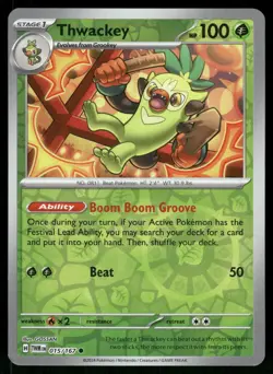 Thwackey 015/167 Common Twilight Masquerade Pokemon Reverse Holo Lightly Played - Image 1