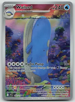 Pokemon Wailord 162/159 Journey Together Illustration Rare Holo NM - Image 1
