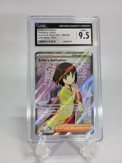 2023 Pokemon Erika's Invitation Scarlet & Violet 151 #196/165 RR CGC 9.5 MINT+ - Image 1