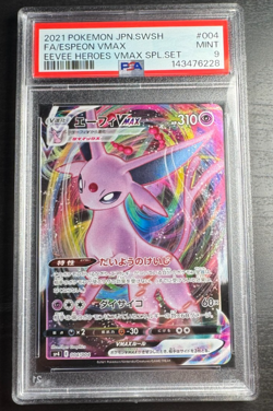 Pokemon Espeon VMAX Eevee Heroes VMAX Special Set Japanese Full Art #004 PSA 9 - Image 1
