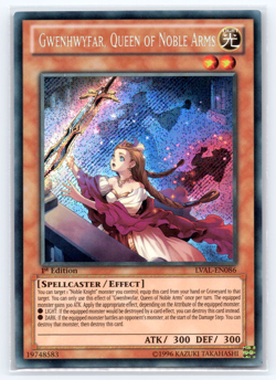Gwenhwyfar, Queen of Noble Arms - LVAL-EN086 - Secret Rare 1st Edition - Yugioh - Image 1