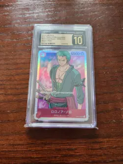 One Piece Roronoa Zoro OP01-025 Romance Dawn Super Rare CGC Pristine 10 Japanese - Image 1