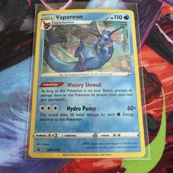 Pokemon TCG Vaporeon SWSH072 Black Star Promo Ultra Rare Holo Card NM - Image 1