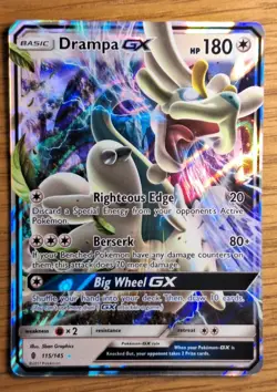 Pokemon TCG Drampa GX 115/145 Holo Card - Image 1