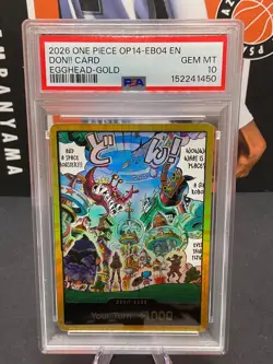 2026 One Piece EN OP14-EB04 Don!! Card Egghead - Gold PSA 10 GEM MINT - Image 1