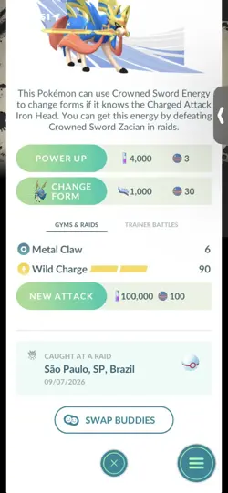 Pokemon Go Shiny Legendary Zacian ( Background) ( Global go fest 2026) - Image 2