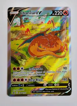 Pokemon TCG Charizard v SWSH260 Black Star Promo Holo Card Near Mint Condition - Image 1