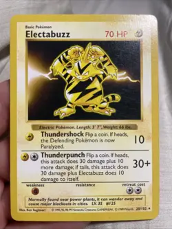 Pokemon TCG Electabuzz Base Set, Shadowless Rare Card 20/102 - Image 1