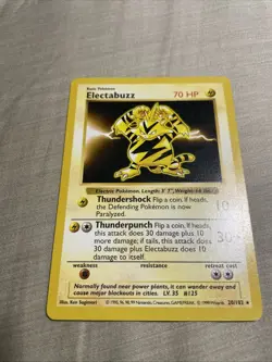 Pokemon TCG Electabuzz Base Set, Shadowless Rare Card 20/102 - Image 2