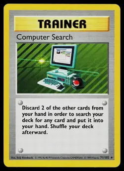 Pokemon Card - Computer Search Base Set Shadowless 71/102 Rare - Image 1