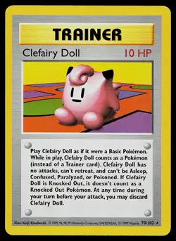 Pokemon Card - Clefairy Doll Base Set Shadowless 70/102 Unlimited Rare - Image 1