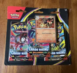 NEW Pokemon Mega Evolution CHAOS RISING Three Booster Blister Pack - Image 1