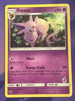 Pokemon TCG: Espeon 89/214 - Sun & Moon Lost Thunder - Mewtwo Stamped - LP - Image 1
