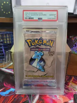 1999 WOTC Pokemon Fossil Booster Pack - Lapras Art, PSA 10 GEM MT 742818060714 - Image 1