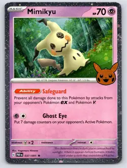 POKEMON MIMIKYU TRICK OR TRADE BOOSTER 2024 037/091 HOLO RARE NM A474 FREE S&H - Image 1