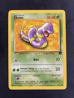 Ekans 56/82 Pokemon Team Rocket Set Vintage Unlimited LP - Image 1