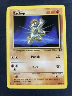 Machop 59/82 Pokemon Team Rocket Set Vintage Unlimited LP - Image 1