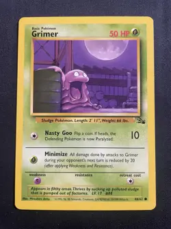 Grimer 48/62 Pokemon Fossil Set Unlimited Vintage LP - Image 1