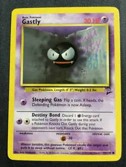 Gastly 75/130 Pokemon Base Set 2 Unlimited Vintage LP - Image 1