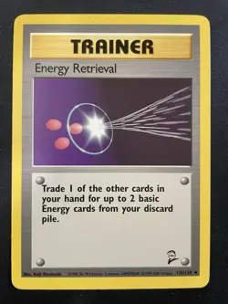 Energy Retrieval 110/130 Pokemon Base Set 2 Unlimited Vintage LP - Image 1